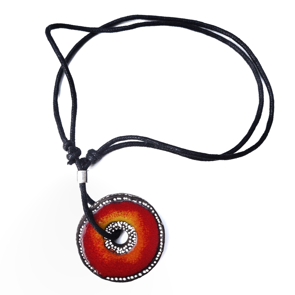 Artisan Handmade Clay Pendant and Necklace